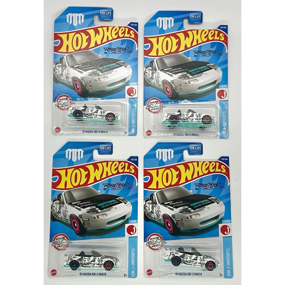 Hot Wheels '91 Mazda MX-5 Miata Lot of 4 HW J-Imports JDM 1:64 Factory Sealed